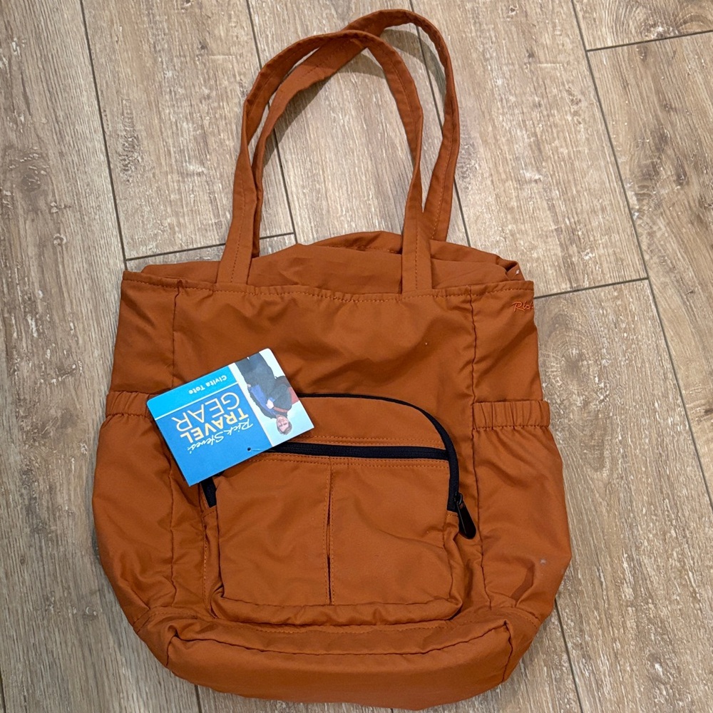 Rick Steve’s Rust Orange Travel Tote Bag with Front Pocket
